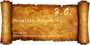 Heimlich Olivér névjegykártya